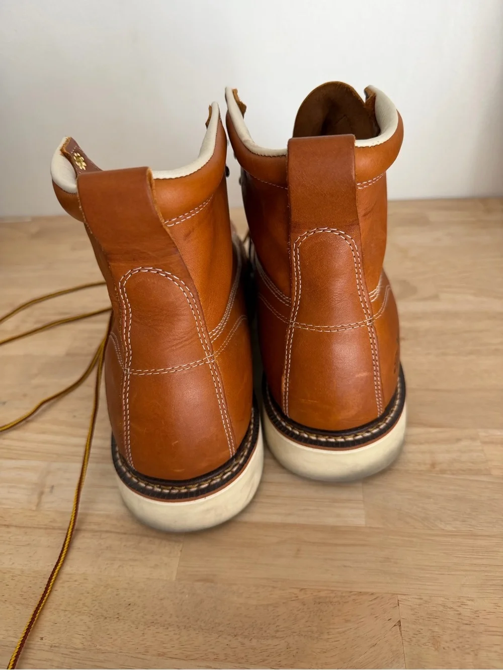 Men's Moc Toe Work Boots in Chestnut Brown